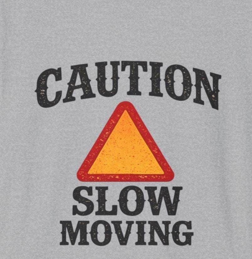 Caution Slow Moving T-Shirt | Warning Triangle Graphic Tee
